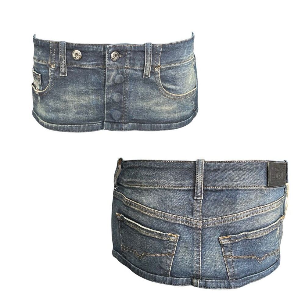 y2k vintage diesel low-rise micro mini skirt